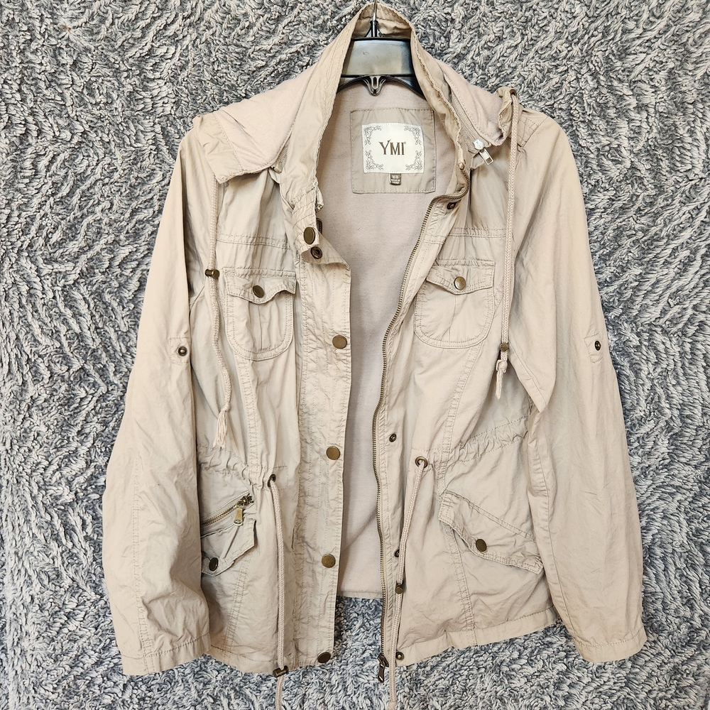 Women's Khaki Cargo Utility Jacket -SZM